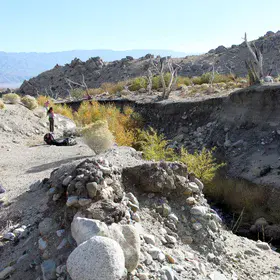 Surveying the 2008 Oak Creek debris flow