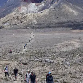 The long way down from the Red Crater
