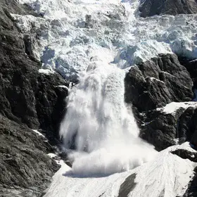 Ice avalanche at a Glacier!