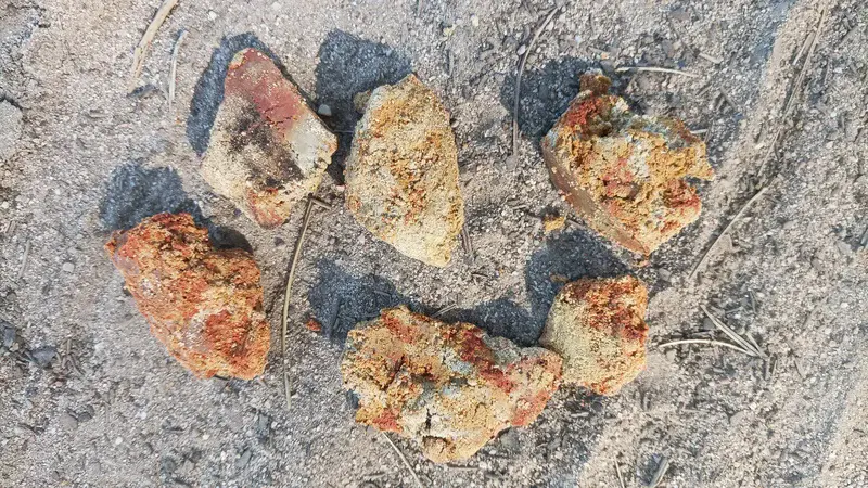 Iron veins and soil stains